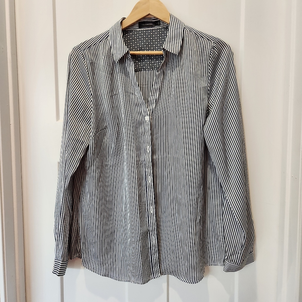The Limited stripe satin-feel shirt